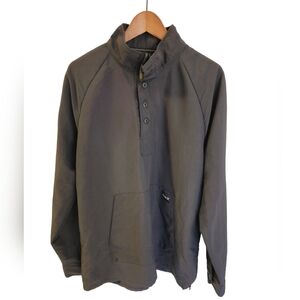 Hurley Men's Drifter Popover Jacket Shirt Mock Neck Black Size Medium